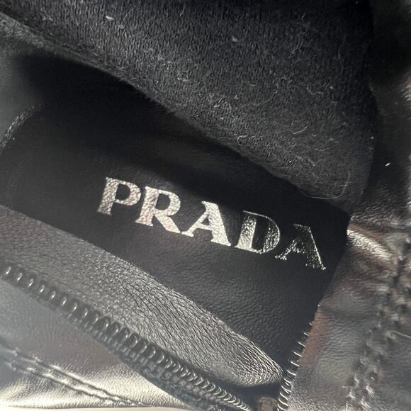 Prada Black Stretch Napa Over-the Knee Platform Boots - Picture 14 of 16